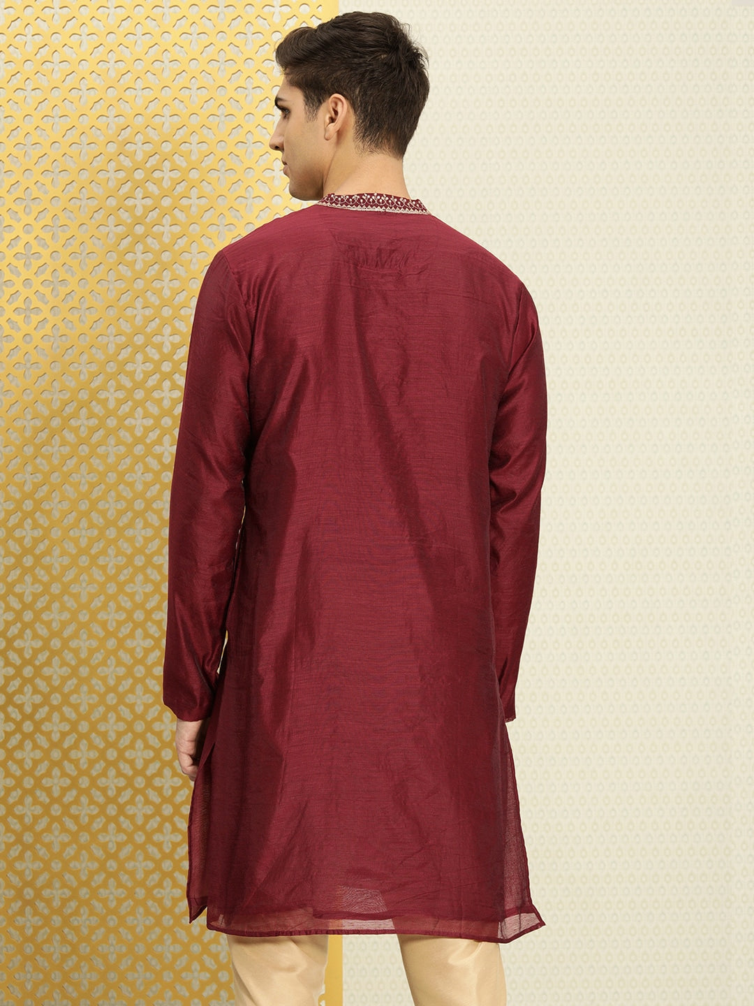 House of Pataudi Men Yoke Design Long Sleeves Jashn Kurta | Grocsy