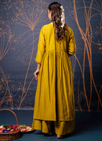Vellora Silk Blend Mustard Designer Wear Embroidery Work Readymade Anarkali Suit | Grocsy