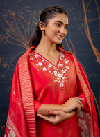 Vellora Shimmer Silk Mustard Casual Wear Hand Work Readymade Salwar Suit | Grocsy