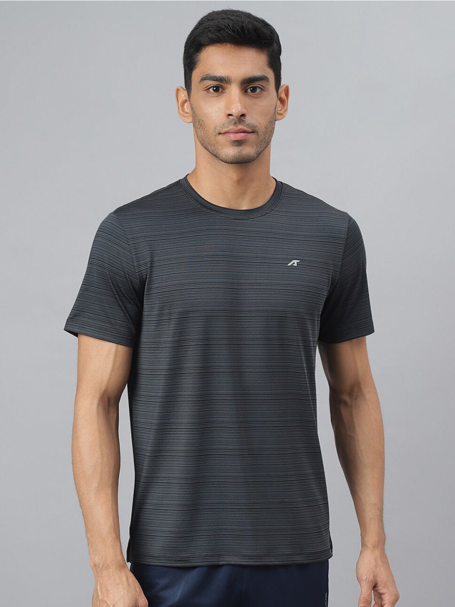 Alcis Striped Slim Fit Anti-Static T-Shirt | Grocsy
