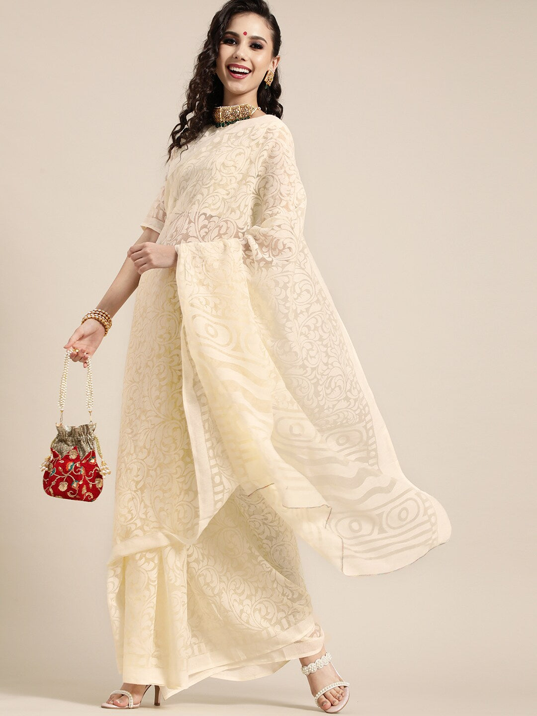Saree Mall Ethnic Motifs with Sleek border Saree For Women | Grocsy