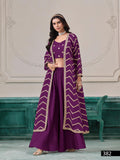 Anaita Purple Chinon Designer Stitched Indo Western | Grocsy