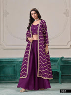 Anaita Purple Chinon Designer Stitched Indo Western | Grocsy