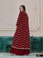 Anaita Maroon Chinon Designer Stitched Indo Western | Grocsy