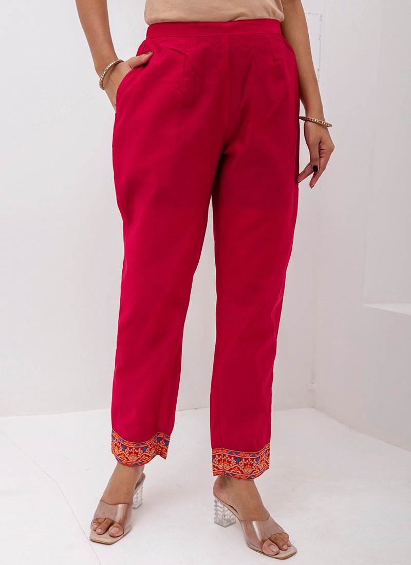Vellora Jacquard Silk Red Party Wear Embroidery Work Readymade Salwar Suit | Grocsy