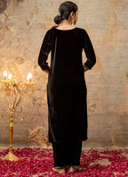 Vellora Velvet Black Party Wear Embroidery Work Readymade Salwar Suit | Grocsy