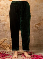 Vellora Velvet Dark Green Party Wear Embroidery Work Readymade Salwar Suit | Grocsy
