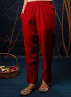 Vellora Cotton Silk Blend Maroon Party Wear Embroidery Work Readymade Salwar Suit | Grocsy