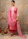 Vellora Silk Blend Pink Party Wear Embroidery Work Readymade Salwar Suit | Grocsy