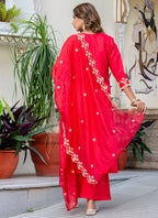 Vellora Silk Blend Pink Party Wear Embroidery Work Readymade Salwar Suit | Grocsy