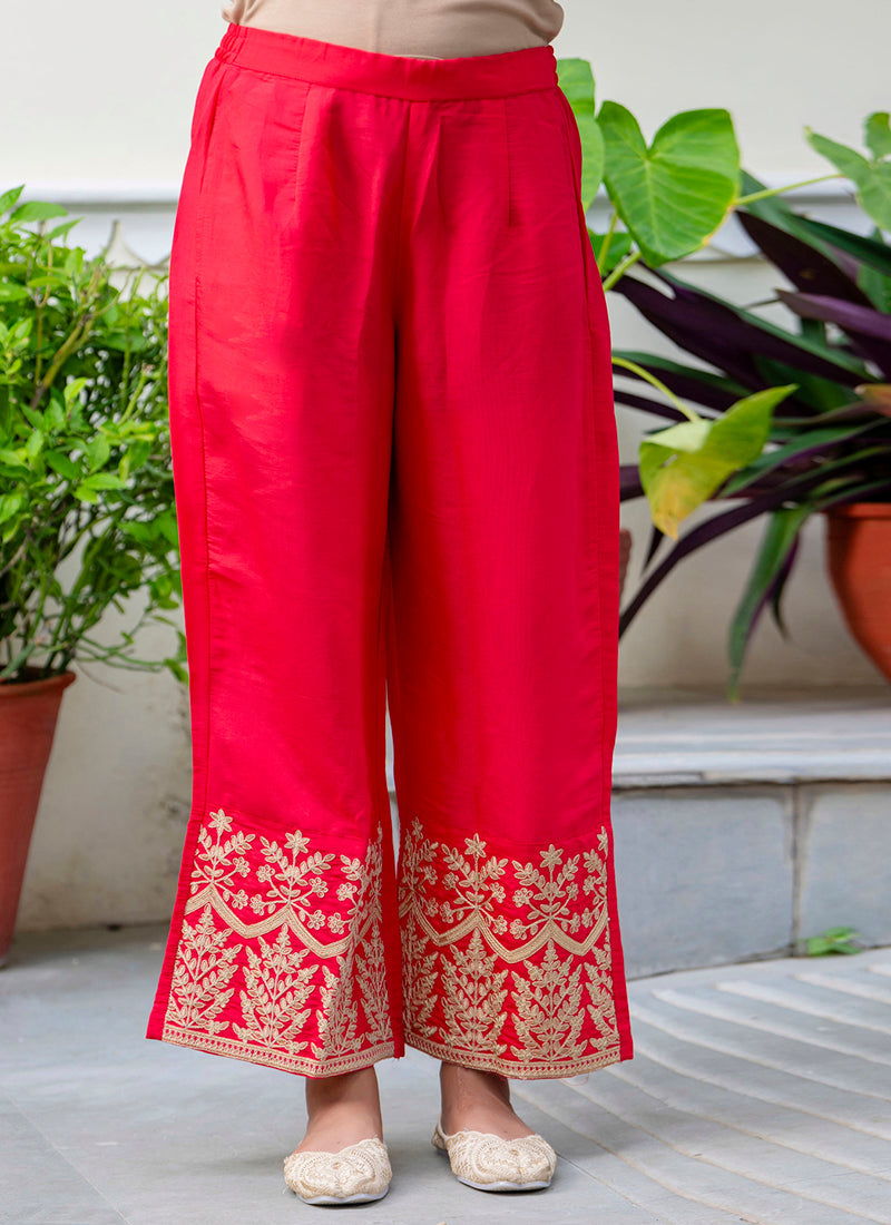 Vellora Silk Blend Pink Party Wear Embroidery Work Readymade Salwar Suit | Grocsy