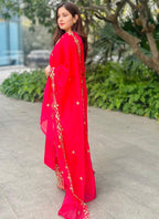 Vellora Silk Blend Pink Party Wear Embroidery Work Readymade Salwar Suit | Grocsy