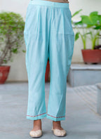 Vellora Silk Blend Sky Blue Party Wear Embroidery Work Readymade Salwar Suit | Grocsy