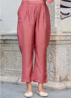 Vellora Silk Blend Dusty Rose Party Wear Embroidery Work Readymade Salwar Suit | Grocsy