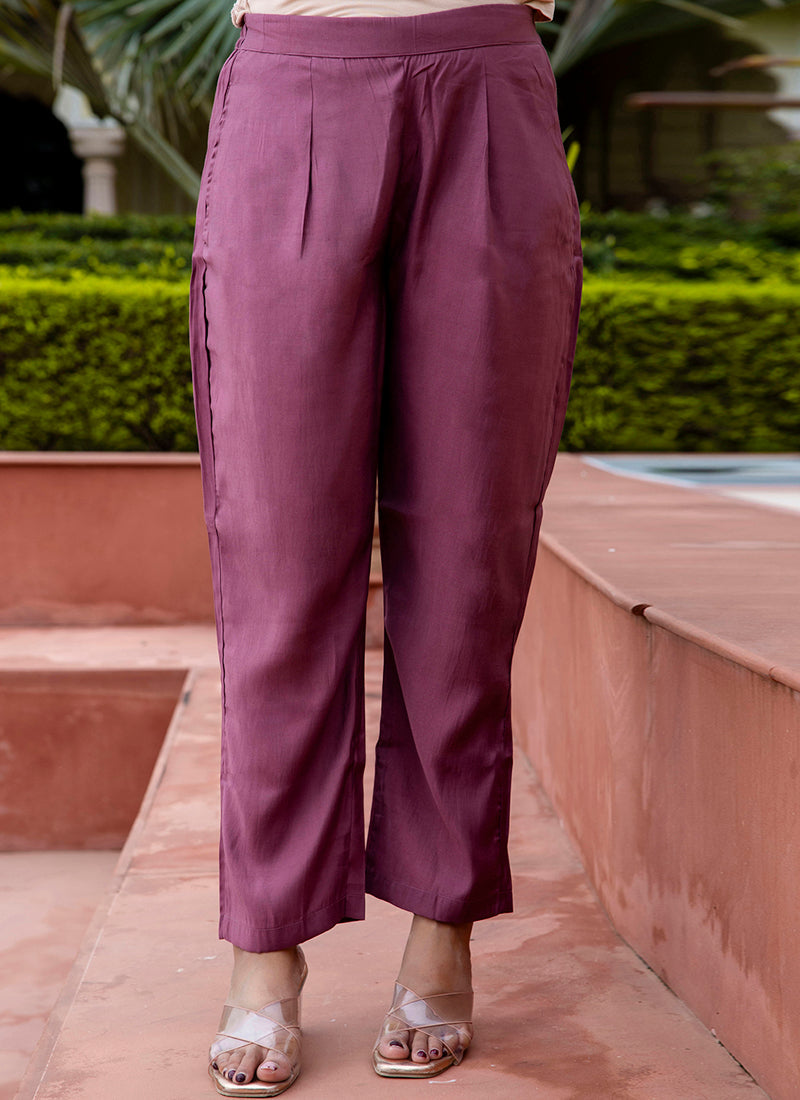 Vellora Silk Blend Lavender Occasional Wear Embroidery Work Readymade Salwar Suit | Grocsy