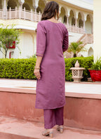 Vellora Silk Blend Lavender Occasional Wear Embroidery Work Readymade Salwar Suit | Grocsy