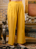 Vellora Silk Blend Yellow Casual Wear Embroidery Work Readymade Salwar Suit | Grocsy