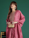 Indo Era Floral Embroidered Sequinned Kurta with Trousers & With Dupatta | Grocsy