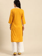 Sangria Women Ethnic Motifs Yoke Design Mirror Work Kurta | Grocsy