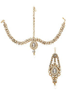 Tehzeeb Creations Traditional Kundan Bridal Set | Grocsy