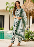 Vellora Green Daily Wear Printed Work Readymade Kurti | Grocsy