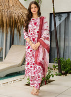 Vellora Red Daily Wear Printed Work Readymade Kurti | Grocsy