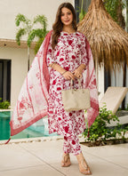 Vellora Red Daily Wear Printed Work Readymade Kurti | Grocsy