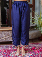Vellora Silk Blend Royal Blue Ocassional Wear Embroidery Work Readymade Salwar Suit | Grocsy