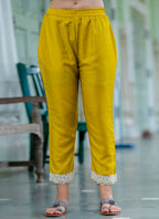 Vellora Silk Blend Mustard Yellow Casual Wear Embroidery Work Readymade Salwar Suit | Grocsy