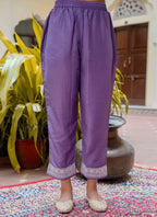Vellora Silk Blend Lavender Casual Wear Embroidery Work Readymade Salwar Suit | Grocsy