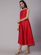 Aks Woven Design Thread Work Anarkali Silk Kurta | Grocsy