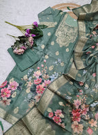 Vellora Viscose Green Festival Wear Digital Print Work Readymade Salwar Suit | Grocsy