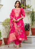 Vellora Viscose Hot Pink Festival Wear Digital Print Work Readymade Salwar Suit | Grocsy