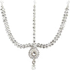 Tehzeeb Creations Platinum Plated Silver Polish Dulhan Bridal Jewelry Set 8 Pcs | Grocsy