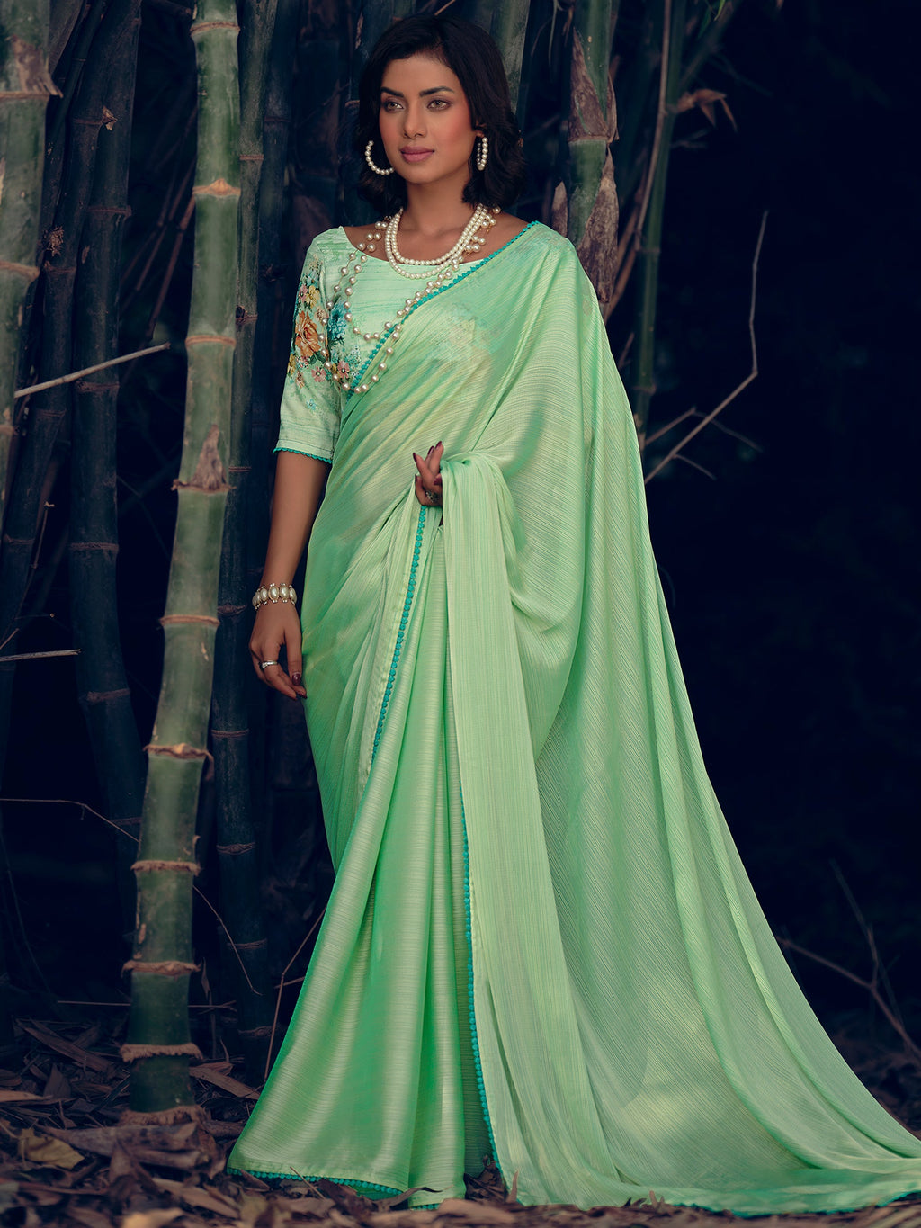 Stylee Lifestyle Green Art Silk Woven Saree | Grocsy