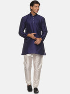 Sethukrishna Men Navy Blue Kurta with Pyjamas | Grocsy