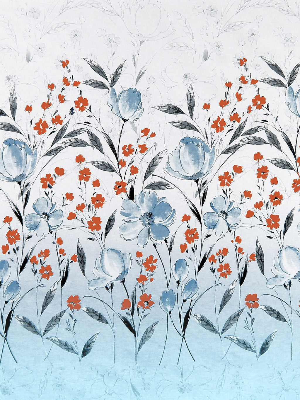 Story@home White & Blue Floral 210 TC Cotton 1 King Bedsheet with 2 Pillow Covers | Grocsy
