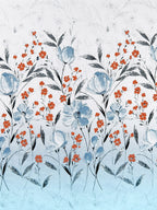 Story@home White & Blue Floral 210 TC Cotton 1 King Bedsheet with 2 Pillow Covers | Grocsy