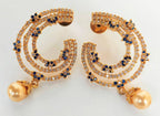 Blue AD Designer Pearl Drop Earrings | Grocsy