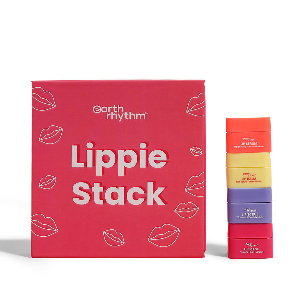 Earth Rhythm Lippie Stack Box - (Lip Scrub, Lip Serum, Lip Balm and Lip Mask) | Grocsy