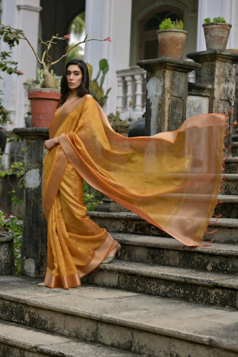 Mustard Kalyani Silk Woven Design Saree - Priyalaxmi | Grocsy
