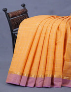 Dual Shade of Orange And Purple Pure Mangalgiri Cotton By Gayathri Reddy Designer Studio | Grocsy