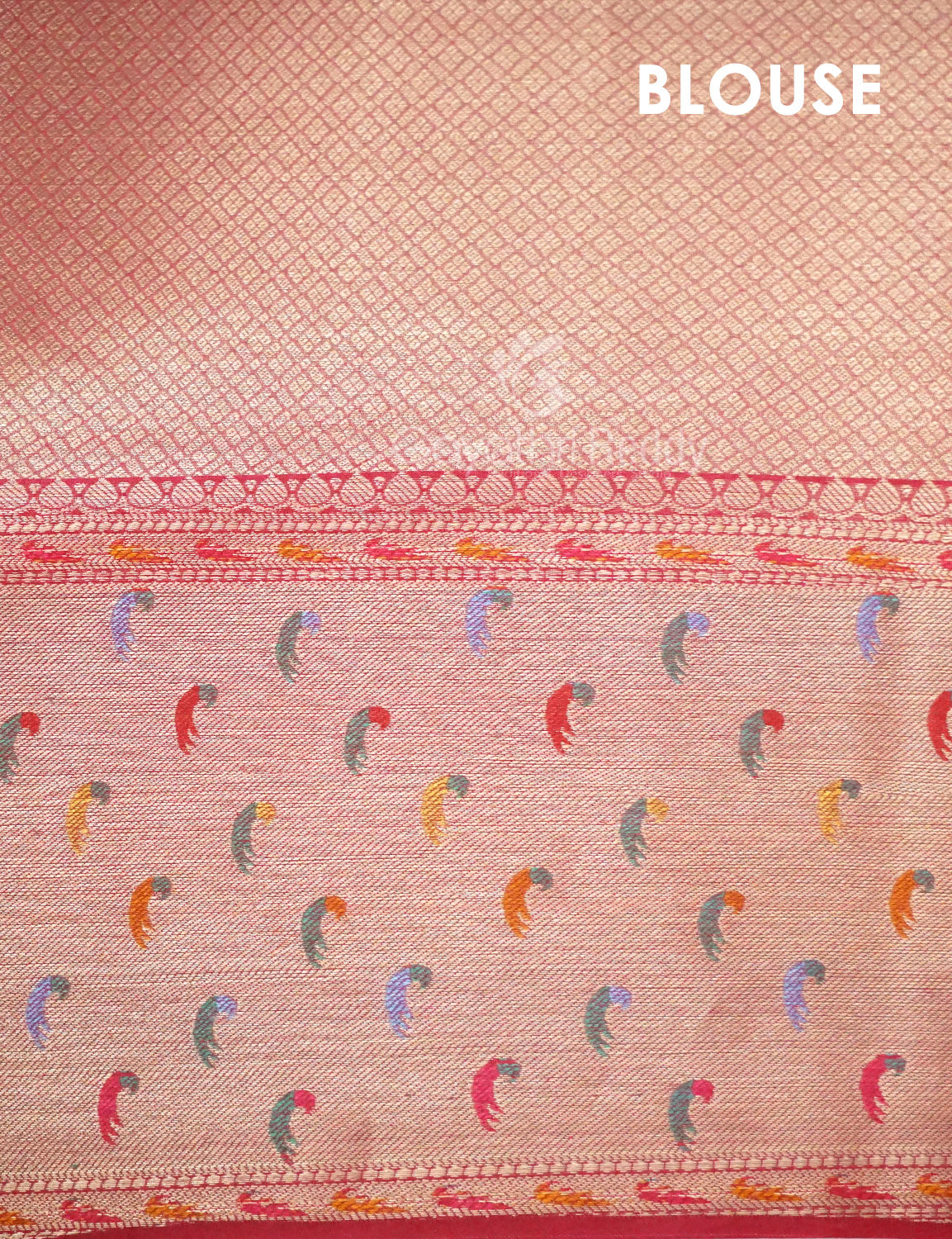 Shades of Red Colour Floral Design Banaras Semi Silk Saree By Gayathri Reddy Designer Studio | Grocsy