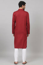 Cotton Kurta With Motif Embroidery by Hilo Design | Grocsy