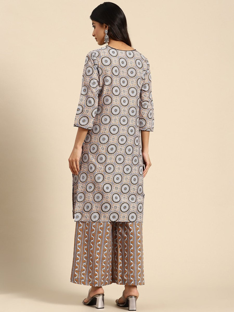 All About You Ethnic Motifs Printed Kurta with Palazzos | Grocsy