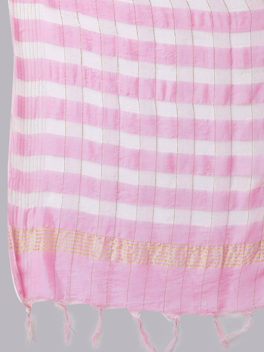 HERE&NOW Women Pink Floral Printed Kurta with Trousers & With Dupatta | Grocsy
