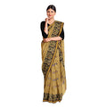 Exclusive Collection 100% Pure Cotton Dark Mustard Tant Saree With Hand Weaving Work | Grocsy