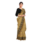 Exclusive Collection 100% Pure Cotton Dark Mustard Tant Saree With Hand Weaving Work | Grocsy