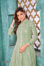 Anaita Light Green Embroidered Net Anarkali Suit | Grocsy
