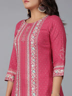 Juniper Women Mauve Rayon Printed Straight Kurta | Grocsy